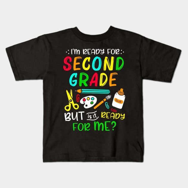 Back To School Ready For Second Grade First Day Of School Kids T-Shirt by cogemma.art